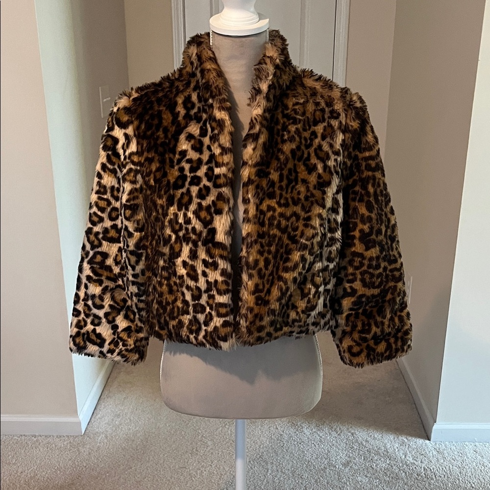 Princess Vera Wang Animal Print Faux Fur Coat